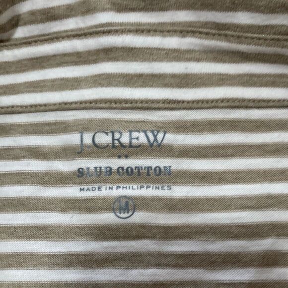 J. Crew Factory Striped Slub Cotton 3 Button Pocket Polo Size Medium (N5) - Picture 6 of 9